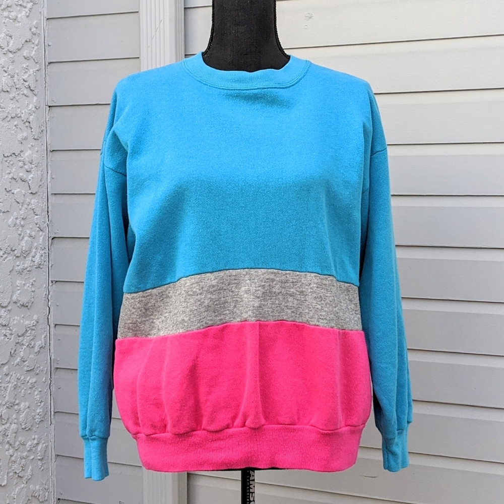 Vintage Color Block Sweatshirt